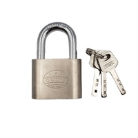 Cadenas en fer arqué nickelé de 60mm avec porte à cartes coulissante et serrure d'armoire en acier et alliage de zinc de taille 50mm