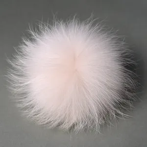 Fur Ball 12CM KAZUFUR Hat Accessories Raccoon Fur Ball Real Fur Pom Poms Ball Trim