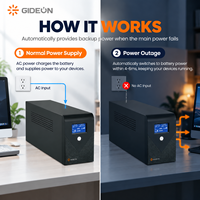 UPS Cadangan Daya Offline 2000VA 1200W, Catu Daya Tak Terputus 120v Output LCD Standby UPS untuk Komputer