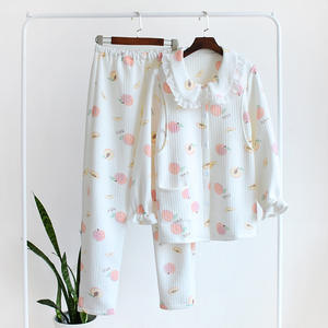 Conjunto de <span class=keywords><strong>Pijama</strong></span> de Maternidad de Algodón Puro - Pijamas de <span class=keywords><strong>Invierno</strong></span> para Mujer con Mayor Calidez y Grosor - Conjunto de <span class=keywords><strong>Pijama</strong></span> para <span class=keywords><strong>Lactancia</strong></span> Posparto - Product Image 1