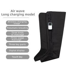 Botas de presoterapia para masaje de aire de compresión de piernas de recuperación, botas de compresión negras rápidas para circulación sanguínea, 6 cámaras - Product Image 1