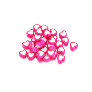 Colorful Heart Shaped Beads For DIY Jewelry Making <b>Couple</b> <b>Bracelets</b> Necklaces Pendants 50Pcs Valentine'S Day Accessories - Product Image 2
