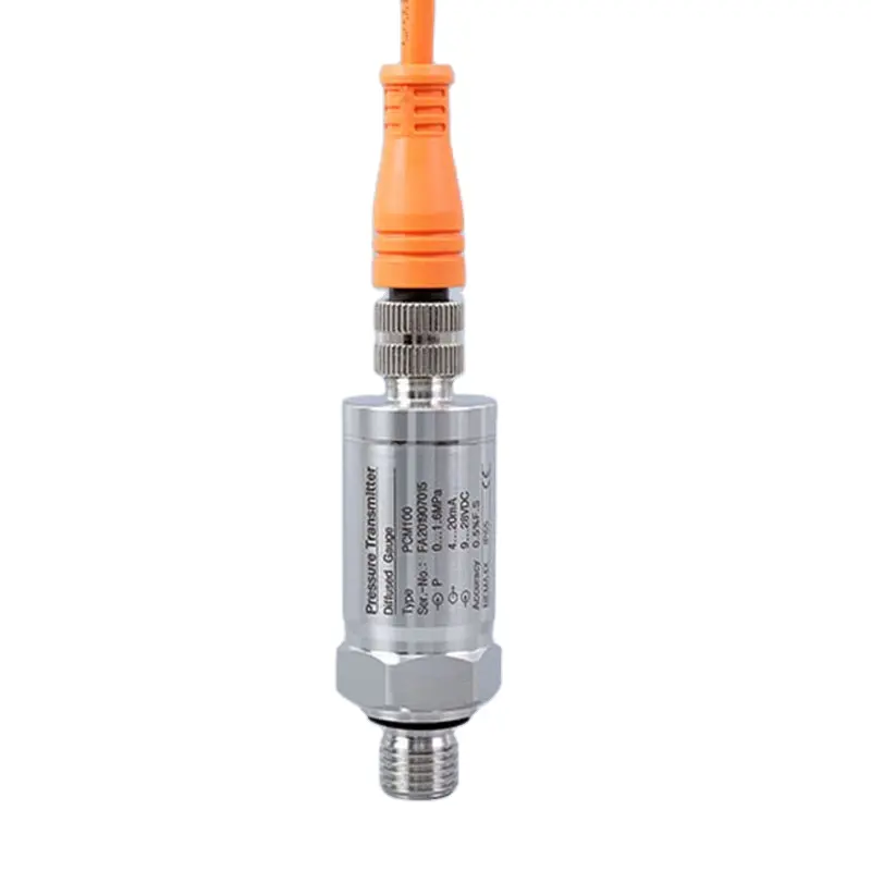 M12 Connector Spanningsmeter Flush Membraan Drukzender M12 Waterdichte Kabel 0 ~ 600 Bar 4 Tot 20ma