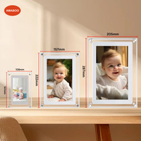 Cadre photo numérique en acrylique AMABOO 7 pouces, écran LCD, port USB-C, carte mémoire 8 Go, prise en charge MP4/MP3, résolution 720x1080, lecture vidéo