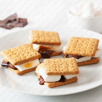 Biscuits sandwichs en boîte à faible teneur en glucides, saveur café crème douce, craquelins Graham au miel et au blé entier