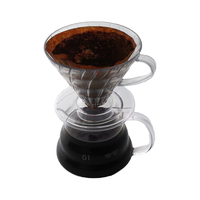 Carafe à café Galaxie en plastique transparent blanc, écologique, avec filtre conique grand format et bec verseur, pour infusion manuelle
