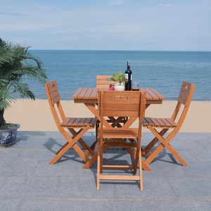 Portable Durable Wood Surface Solid Solid Acacia Wood Foldable Rectangle Picnic <b>Table</b> for Outdoor Patio or Garden Use - Product Image 2