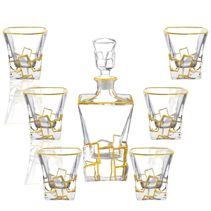 Decantador Cuadrado de Cristal Transparente Premium de 29 oz, Libre de Plomo, Estilo Iceberg, Apto para Lavavajillas, con Tapón para Whisky y Licores - Product Image 1