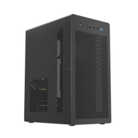 Boîtier PC Mid-Tower avec fenêtre latérale A3-mATX, disposition personnalisable, espace GPU de 415 mm, prend en charge les radiateurs de 360 mm, en acier et plastique noir