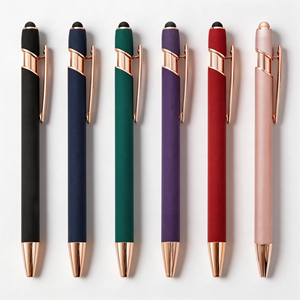 Penna a Sfera e Stilo 2 in 1 di Alta Qualità in Oro Rosa, Penna Touch Multifunzione con Corpo in Metallo, Novità per Ufficio con LOGO, Regalo Promozionale - Product Image 1