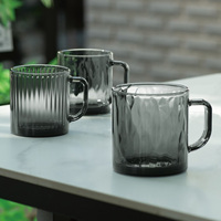 Tasse à café ou à thé Luminarc Factory, couleur grise unie, 350 ml, verre trempé durable pour le thé au lait, tasse à boire