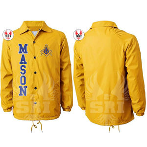 Chaqueta Deportiva Masónica con Logotipo Personalizado, Ligera, de Nailon Sólido, Color Negro Clásico, Transpirable, Cortavientos, para Hombre - Product Image 2