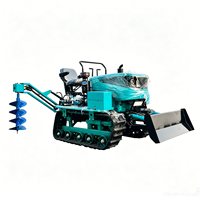 Tracteur agricole chenillé polyvalent 35 CV à double usage, ensemble complet pour la culture du riz paddy et des cultures sèches