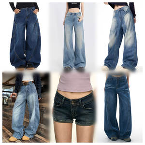 กางเกงยีนส์เข้ารูปพอดีตัวสำหรับผู้หญิงแนวยุโรปอเมริกัน, กางเกงยีนส์ยืดสูงเข้ารูประบายอากาศได้ลำลองเอวตรงไซส์ใหญ่พิเศษ2025 - Product Image 3