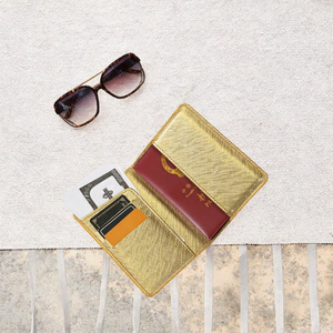 Premium Golden Leather Passport Holder Wallet <b>Card</b> <b>Case</b> Premium Travel Protective Sleeve for Passport and <b>Cards</b> Passport <b>Cards</b> - Product Image 3
