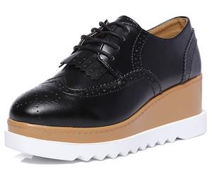 Venta al por mayor de las mujeres de punta cuadrada con cordones Plataforma Cuña Oxford <span class=keywords><strong>Mocasines</strong></span> Vestido formal Zapatos planos <span class=keywords><strong>Borlas</strong></span> de moda Oxford <span class=keywords><strong>Mocasines</strong></span> - Product Image 6