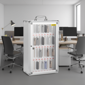 Vevor – armoire de rangement portable en alliage d'aluminium à 36 emplacements avec serrure à clé, pour l'organisation du bureau, 33x15x85cm - Product Image 2