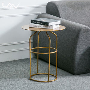 أنيق الحد الأدنى مجموعة من 2 الحديثة جولة الذهب معدن طاولة القهوة لغرفة المعيشة طاولة جانبية - Product Image 4