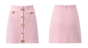 Set gonna leggera di lusso vestito elegante monopetto elegante alla moda <span class=keywords><strong>Top</strong></span>-collo + gonna corta Boutique 2 pezzi di abbigliamento per tuta da donna - Product Image 3