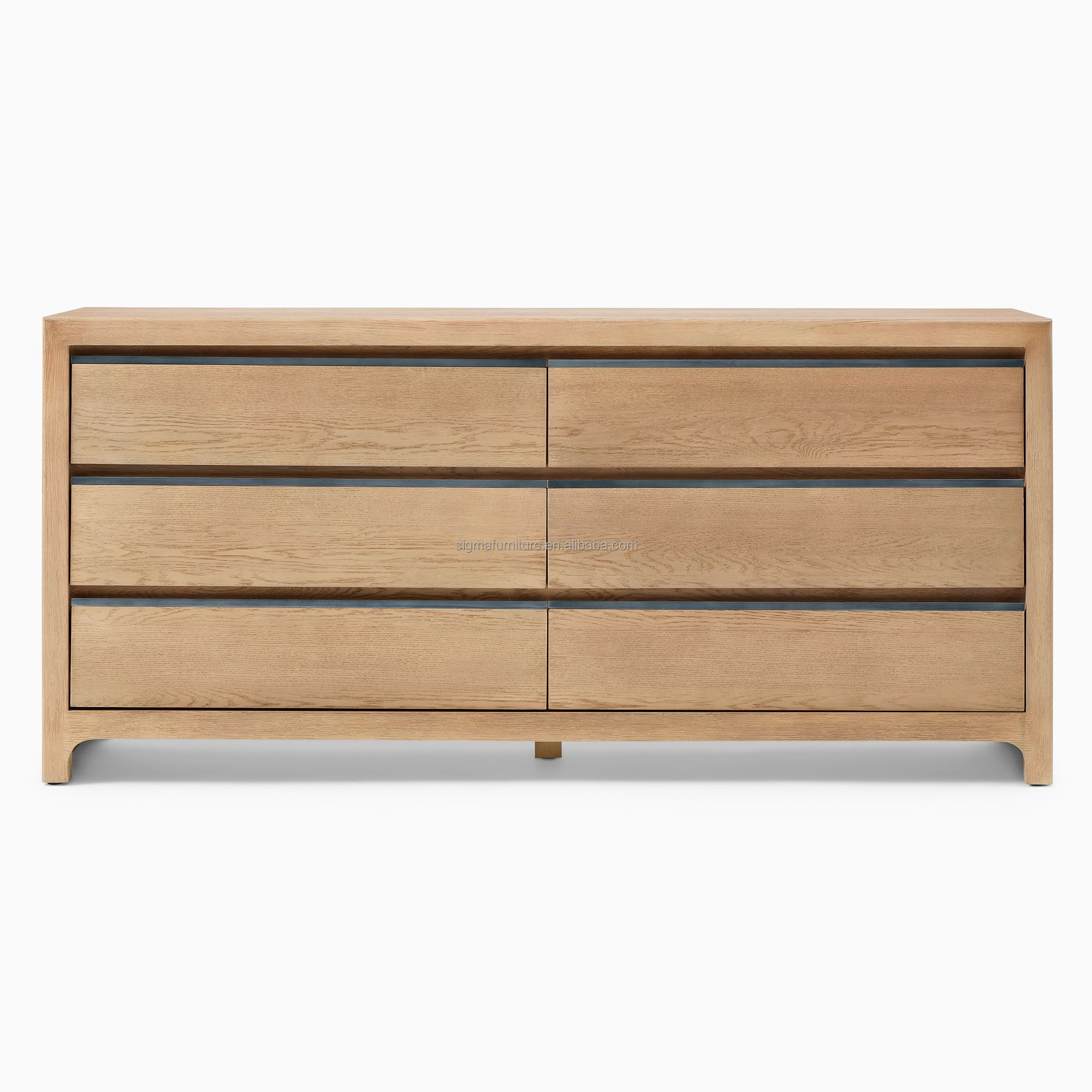 Nordic Style Factory Supply Indoor Furniture Bedroom Home Storage Furniture 6 Drawers Dresser