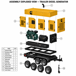 Groupe électrogène diesel à batterie 100 kVA 100 kW 75 kVA 60 kVA EAC EPA CE 100 kW 100 kVA Cummins Weichai Baudouin Yuchai - Product Image 1