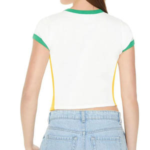 Camiseta de fútbol de rugby recortada Retro informal para mujer, camiseta de manga corta de estilo Hip Hop, ropa de calle deportiva de malla, camiseta americana - Product Image 5