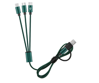 Kabel Micro USB Type-C Pengisian Cepat 3A Bersertifikasi CE, Logo Kustom, 1.2M, Jalinan Nilon, Tembaga Murni, Dual Input, untuk Ponsel