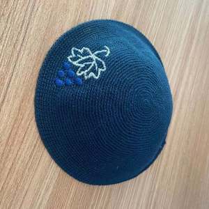 Kippot juif personnalisé tricoté broderie <span class=keywords><strong>DMC</strong></span> <span class=keywords><strong>coton</strong></span> Crochet Israël Kippah chapeau - Product Image 4