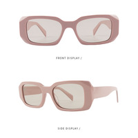Lunettes de soleil rectangulaires de luxe pour femmes avec logo personnalisé, style rétro vintage années 80, en acétate, protection UV400, pour les voyages en extérieur