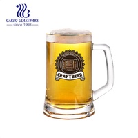 Chope à bière en verre sodocalcique classique réutilisable de 400 ml, gobelet à boisson, vente chaude, personnalisation acceptée