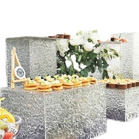 Présentoirs en acrylique pour vêtements, supports de comptoir pour gâteaux, rehausseurs de table à montage facile pour mariages et fêtes
