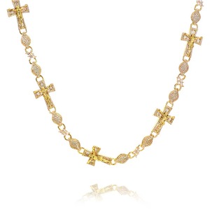 Collier Pendentif Crucifix en Argent Sterling 925 Plaqué Or 18K avec Moissanite VVS, Style Hip Hop Iced Out, Diamants Incrustés - Product Image 2