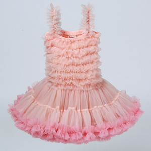 Vestidos de Tul Rosa para Bebé, Diseño de Tutú Pomposo para Fiesta de Cumpleaños, Ropa de Fiesta para Recién Nacida, Tul Suave con Volantes, Vestido de <span class=keywords><strong>Princesa</strong></span> para Niña - Product Image 4