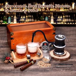 Kit para ahumar cócteles, caja de madera con pistola de humo y virutas de madera para cócteles de whisky, herramientas de coctelería, estilo vintage, reutilizable - Product Image 2