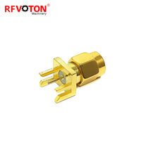 Connecteurs coaxiaux RF 50 ohms SMA mâle/femelle à montage sur circuit imprimé/angle droit 90 degrés/2 trous/4 trous du fabricant