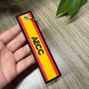 OEM ODM Factory Direct Double Sided Woven Keychain Airline Luggage Tag Travel Bag Key Fob Promotional Keychains & Carabiners