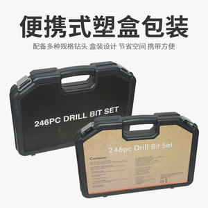 Jeu de 246 forets sur mesure avec perceuse électrique, outil de travail du bois, foret hélicoïdal à queue hexagonale, kit d'ouvre-trous pour le bois et l'acier - Product Image 3