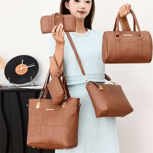 2026 Women PU Handbag Set 6pcs Waterproof Ladies Tote Bag <b>Shoulder</b> Bag Purse Set for Outdoor Travel Business - Product Image 2