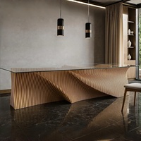 Bureau de réception en bois au design ondulé pour la maison, le restaurant, le hall d'entrée, le comptoir avant, meubles sur mesure