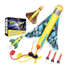 Stomp रॉकेट स्टंट विमानों लांचर 3 फोम विमानों और खिलौना हवा रॉकेट लांचर आउटडोर रॉकेट के लिए स्टेम उपहार लड़कों और लड़कियों
