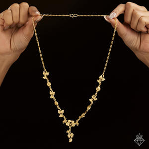 PRAO Handmade Bulk Fashion <b>Jewellery</b> for <b>Women</b> Anti-Tarnish Golden Leaves Necklace <b>Set</b> Parties Engagements Anniversaries - Product Image 1