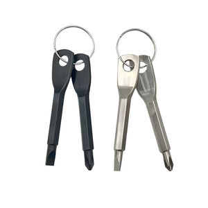 Porte-clés multi-outils en alliage de zinc, jeu de tournevis EDC, étanche, pour le tourisme, la randonnée, les voyages, outil de poche pour l'extérieur, argent, noir - Product Image 2