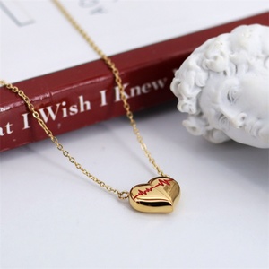 สร้อยคอจี้รูปหัวใจหนาเคลือบเงา ของขวัญวันแม่ ลดราคาพิเศษ - Product Image 3