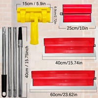 Lot de 5 grattoirs à mastic 10/16/24 pouces avec adaptateur à clip et perche d'extension à 4 sections, couteau à lisser pour cloisons sèches pour la construction murale