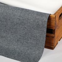 100% Polyester Lin Look Rideau Tissu Blackout Enduit avec Retardateur de Flamme Tissé Teint Motif Uni Rouleau Emballage