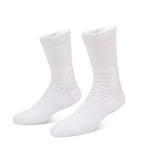 Custom Logo Eco-Friendly Breathable Sport <b>Socks</b> with Terry Cushion for Basketball & Daily Use-<b>Polyester</b>/Cotton Crew <b>Socks</b> - Product Image 2