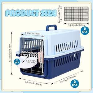 กระเป๋าใส่สัตว์เลี้ยงแบบแข็ง ทำจากพลาสติก สำหรับสุนัขและแมว พร้อมประตูแบบลวดและแผ่นรองทำความเย็น ระบายอากาศได้ดี ติดตั้งง่าย - Product Image 2
