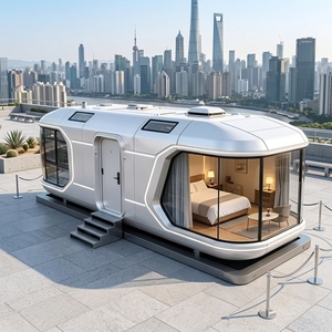 Maison mobile préfabriquée en acier à conception modulaire <span class=keywords><strong>haut</strong></span> <span class=keywords><strong>de</strong></span> <span class=keywords><strong>gamme</strong></span>, 40 pieds, chambre <span class=keywords><strong>d</strong></span>'hôtel capsule spatiale pour bureau, atelier, populaire en Chine, moderne - Product Image 1