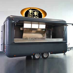 Camion restaurant de rue Kiosque de restauration rapide mobile <span class=keywords><strong>avec</strong></span> four <span class=keywords><strong>Remorque</strong></span> à pizza au <span class=keywords><strong>feu</strong></span> de bois portable - Product Image 3