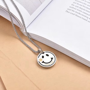 Multi-style Face <b>Charms</b> Stainless Steel Round Pendants <b>for</b> <b>Jewelry</b> <b>Making</b> Anti-allergy DIY Necklace <b>Charms</b> - Product Image 3